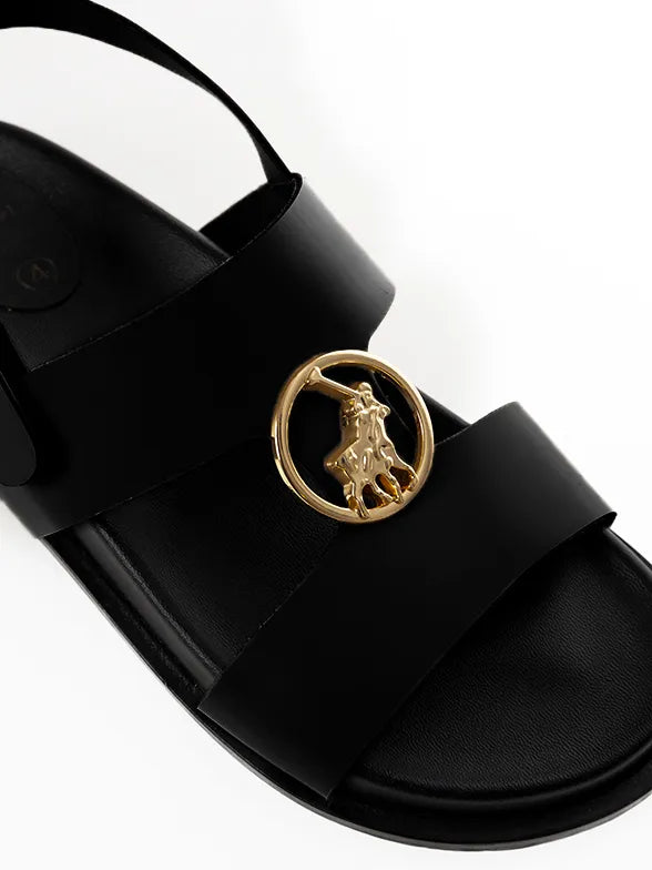 Polo Moulded Trim Black Sandal