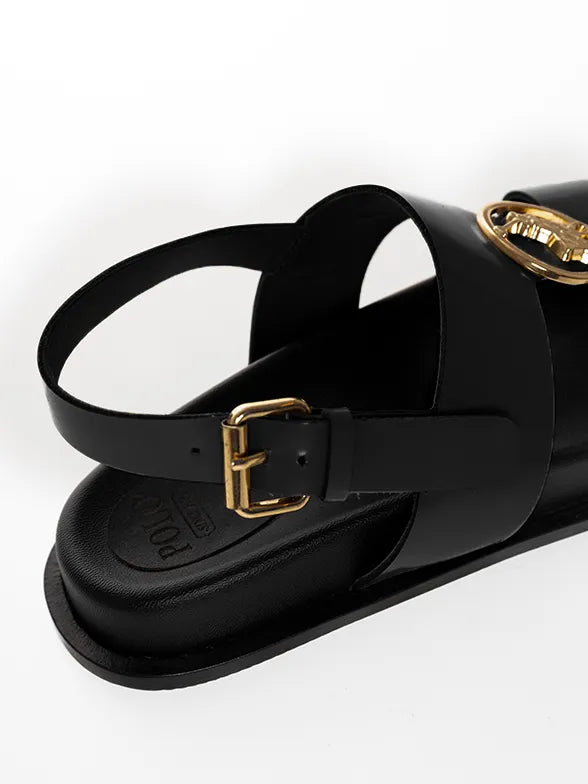 Polo Moulded Trim Black Sandal